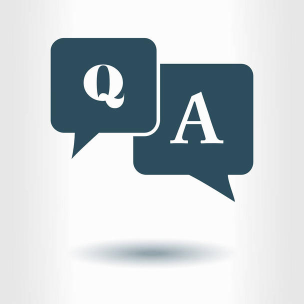 Піктограма відповіді на питання. Символ знаку Q&A. Бульбашки мовлення з питанням і відповіддю
. - Вектор, зображення