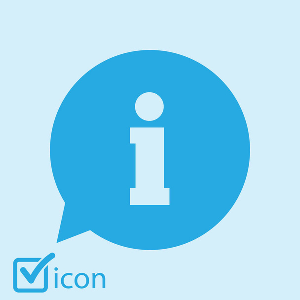 Information sign icon. Info speech bubble symbol.Flat design. - Vector, Image