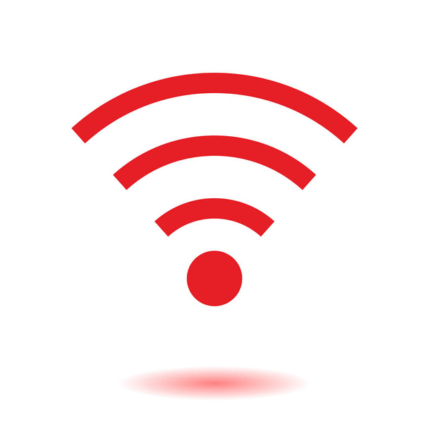 Wifi のシンボル。ベクトルのワイヤレス ネットワーク アイコン。フラットなデザイン - ベクター画像