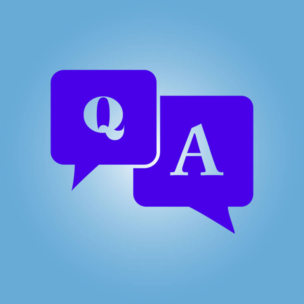 Pytanie odpowiedzi ikona. Symbol znaku Q&A. Dymki z pytań i odpowiedzi. - Wektor, obraz