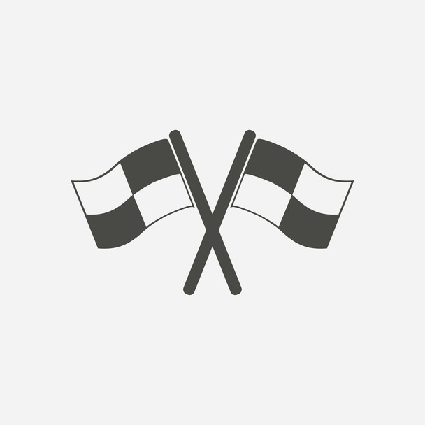 Flag icon. Location marker symbol. checkered flags sign. Flat design style. - Vector, Image