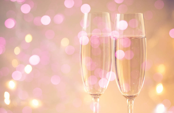 Champagne glasses celebration background - Photo, Image