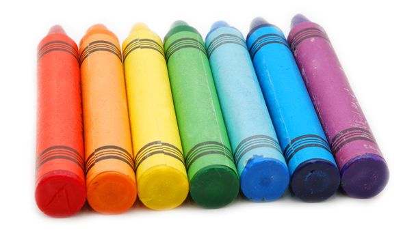 Arco iris de crayones de colores
 - Foto, imagen