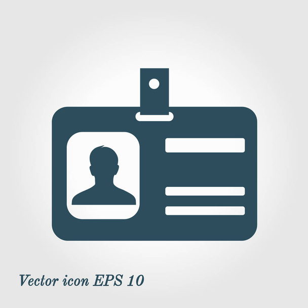 Identification card icon. Flat design style. EPS 10. - Vector, Image