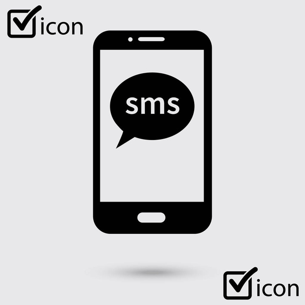Smartphone e-mailben vagy SMS-ben ikonra. Mobil mail előjel. - Vektor, kép