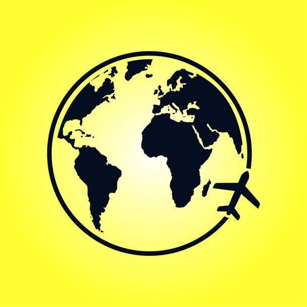 L'icona dell'aereo viaggia. Viaggio intorno al mondo
. - Vettoriali, immagini