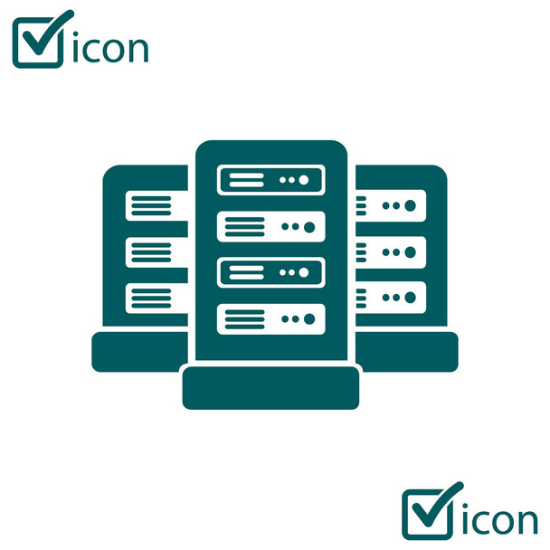 Network servers in data center icon. Flat design style. - Vector, Image