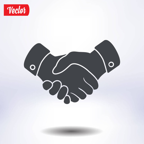 Handshake sign icon. Successful business symbol. Flat design style. - Vector, Image