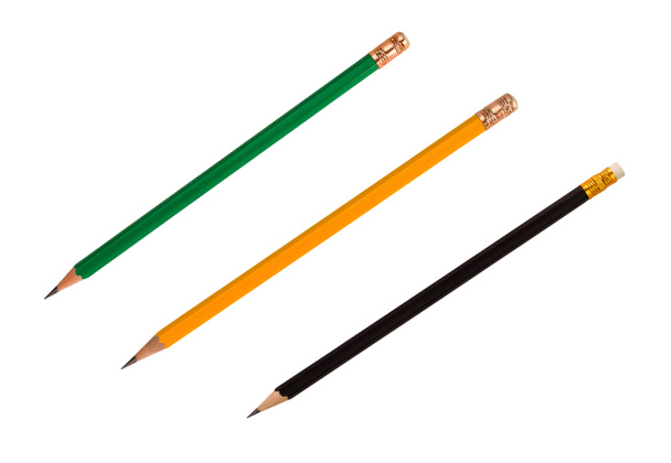 Bleistift isoliert auf weißem Hintergrund. (Schulbedarf) - Foto, Bild
