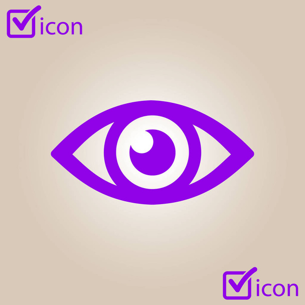 Eye icon. Monitoring and surveillance system. Flat design style. - Vector, Image