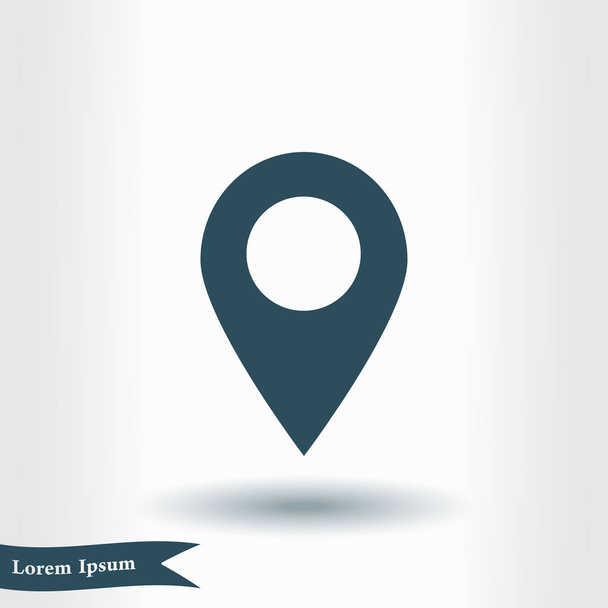 Map pointer icon. GPS location symbol. Flat design style. Vektor EPS 10. - Vector, Image