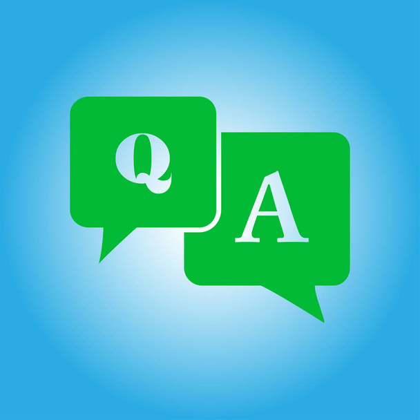 icône de réponse aux questions. Symbole de signe Q & R. Bulles de discours avec question et réponse
. - Vecteur, image