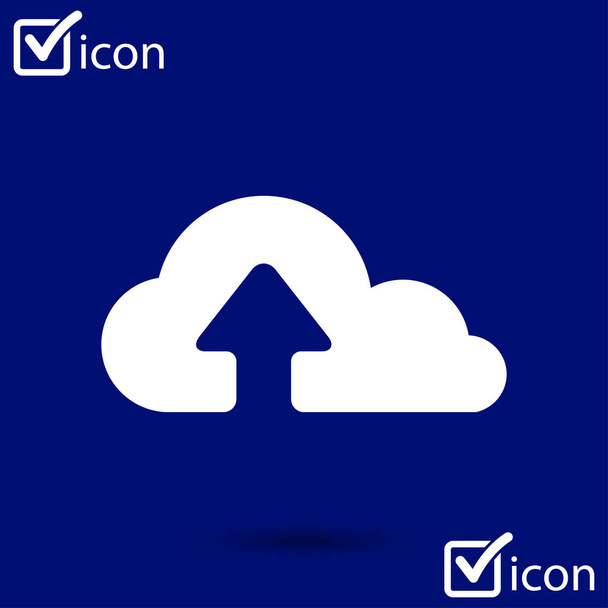 Upload from cloud icon.  Upload button.  Flat  design style. - Vector, Image