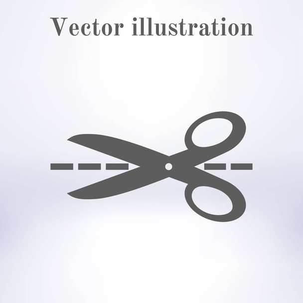 Scissors with-cut lines icon. - Vektör, Görsel