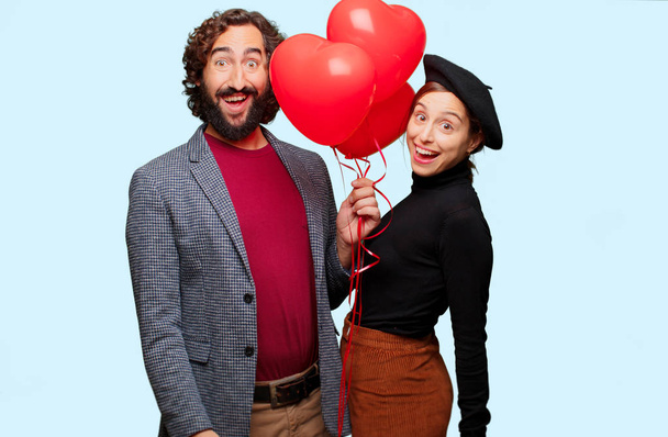 Young couple celebrating Valentines Day. Love concept. - Foto, Bild