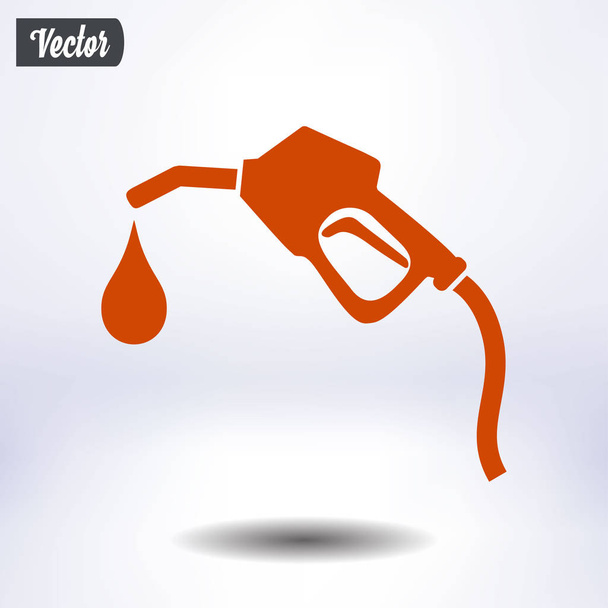 Gasoline pump nozzle sign.Gas station icon. Flat design style. - Vector, Image