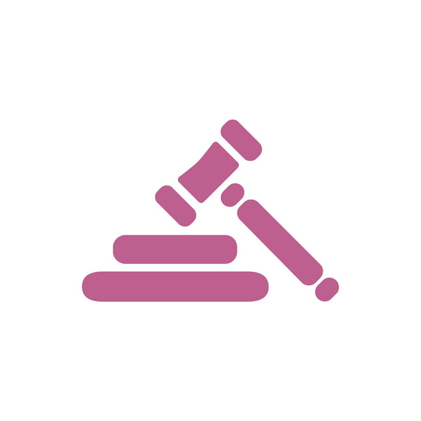 Veiling hamer symbool. Hamer pictogram van de rechter van de wet. Platte ontwerpstijl. - Vector, afbeelding