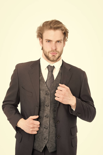 Man in formal outfit isolated on white. - Valokuva, kuva