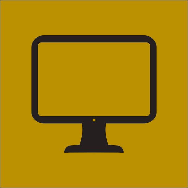Icona del segno del display del computer. Monitora simbolo. Stile di design piatto
. - Vettoriali, immagini