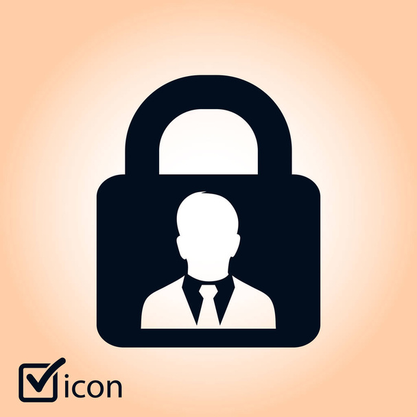 User login or authenticate icon. Flat design style. Vector EPS10. - Vector, Image