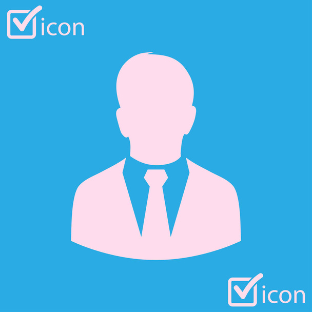 User icon of man in business suit. Flat design style. - Vector, Image