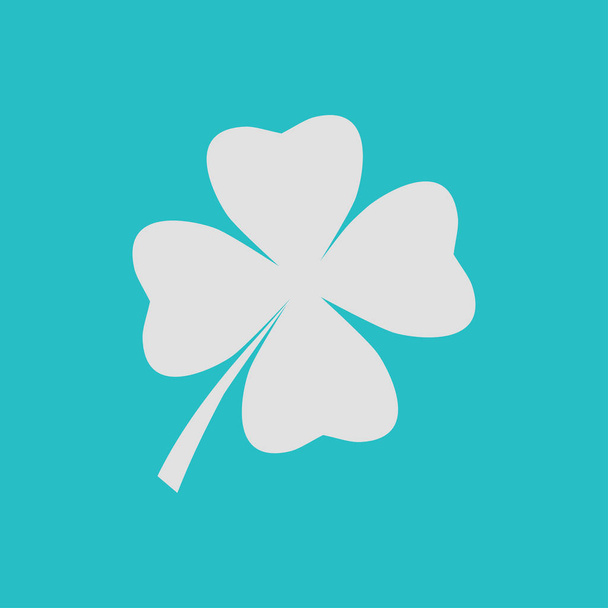 Leaf clover sign icon. Saint patrick symbol. Ecology concept. Flat design style. - Vector, Image