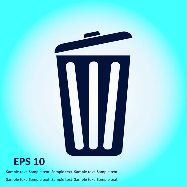 Trash can icon, vector eps10 illustration. Flat style.  - Vector, Image