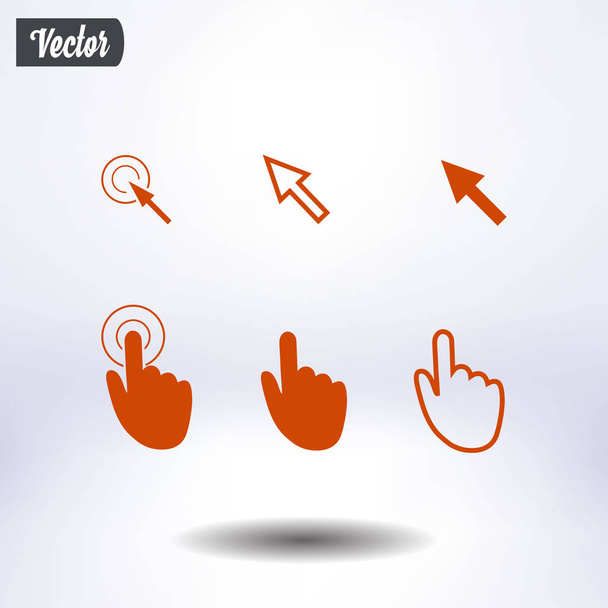Icone puntatore cursore. Mouse, mano, freccia. Fare clic su premi e tocca azioni. Stile piatto. EPS 10 illustrazione vettoriale
  - Vettoriali, immagini
