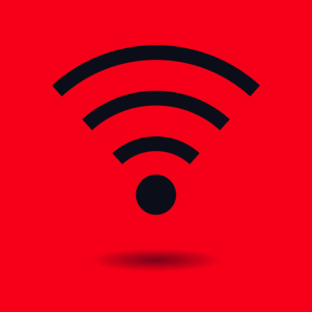 Wifi のシンボル。ベクトルのワイヤレス ネットワーク アイコン。フラットなデザイン - ベクター画像