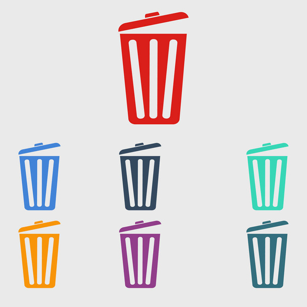 Icône poubelle, illustration vectorielle eps10. Style plat
.  - Vecteur, image