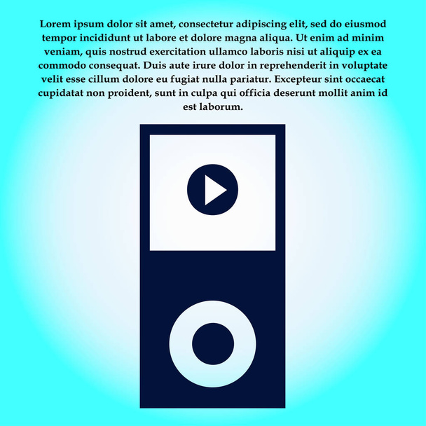 Portable media player icon. Flat design style. Vector EPS 10. - Vector, Image
