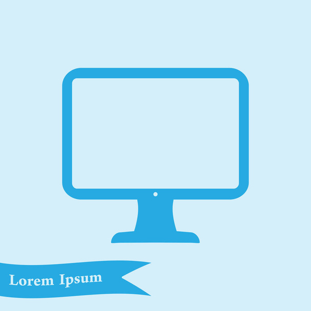 computer display sign icon. Monitor symbol. Flat design style. - Vector, Image