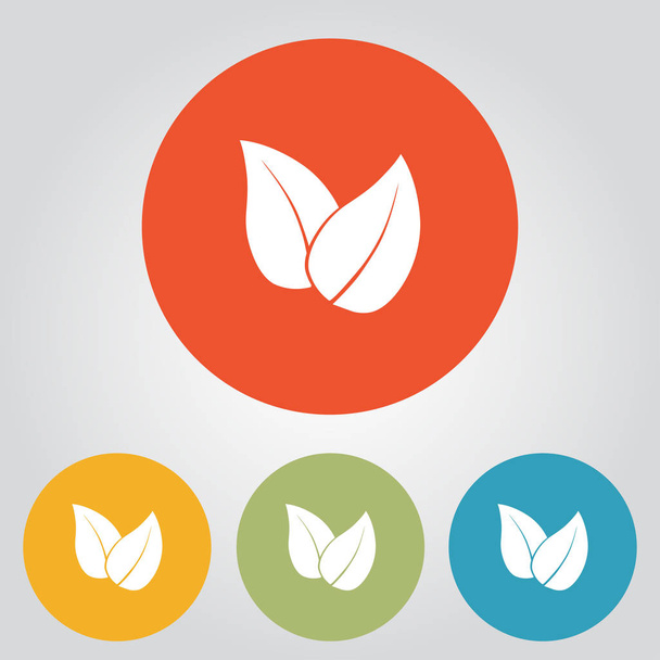 Leaf icon. Fresh natural product symbol. Organic product sign. Flat design style. - Вектор,изображение