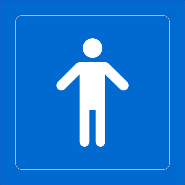 Emberi férfi jel ikon. Férfi személy szimbólum. Férfi vécé. Lapos stílus. EPS 10. - Vektor, kép