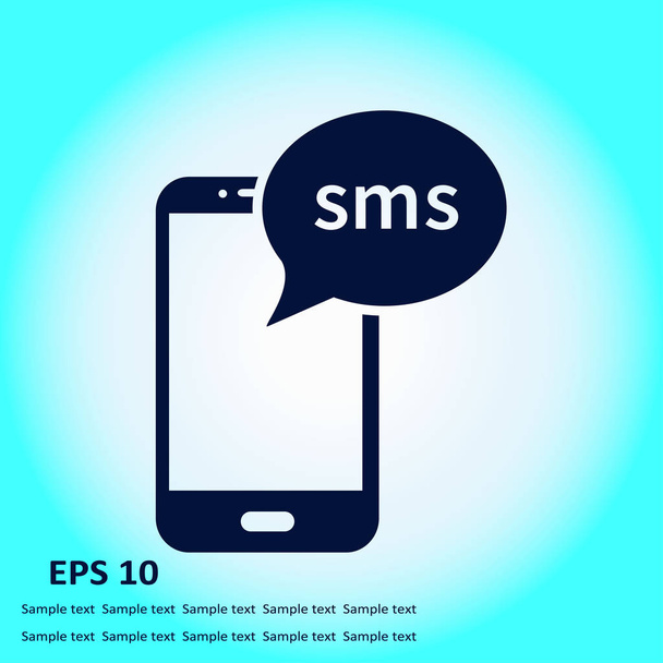 Smartphone-E-Mail oder SMS-Symbol. Mobiles Postschild simbol. - Vektor, Bild