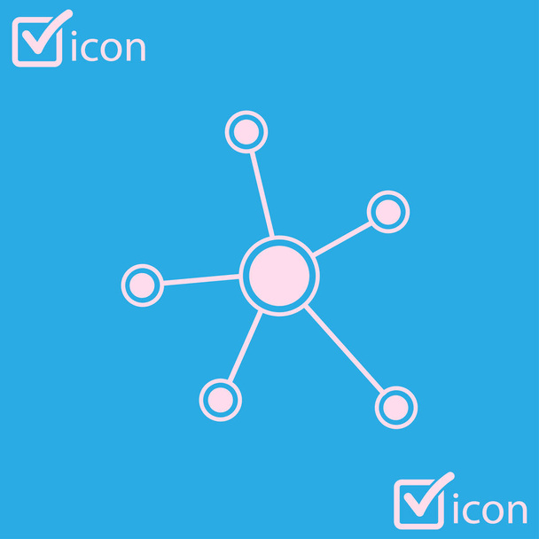 Social network single icon. Global technology. The network of social connections in the business. - Vector, Image