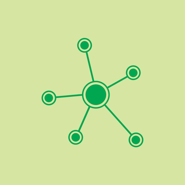 Sociaal netwerk één pictogram. Wereldwijde technologie of sociaal netwerk. - Vector, afbeelding
