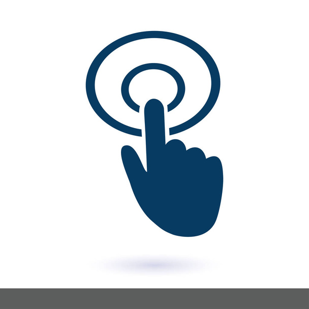 Icono de signo del cursor de mano. Mano símbolo puntero. Navegación moderna del sitio web UI. Diseño plano. EPS 10
. - Vector, imagen