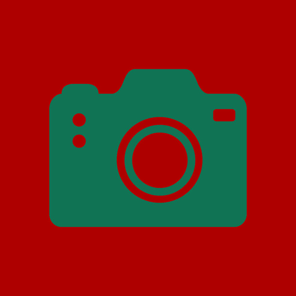 Fényképezőgép szimbol. DSLR kamera jel ikon. Digitális kamera. Lapos design stílus.  - Vektor, kép