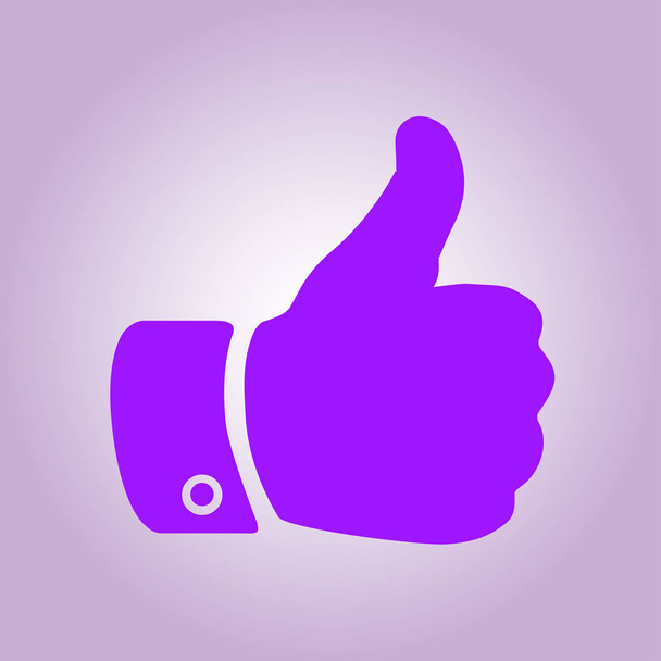 Like  icon. Hand finger up sign. Thumb up symbol. Flat design style.  - Vector, Image