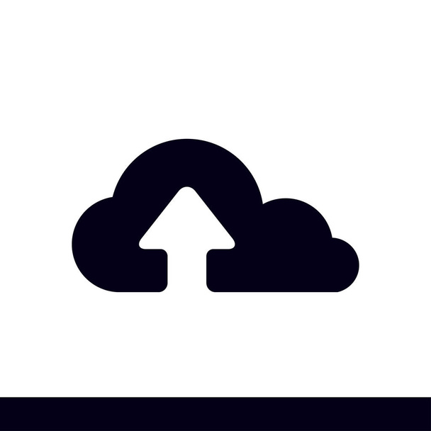 Hochladen vom Cloud-Symbol. Upload-Taste. flacher Designstil. - Vektor, Bild