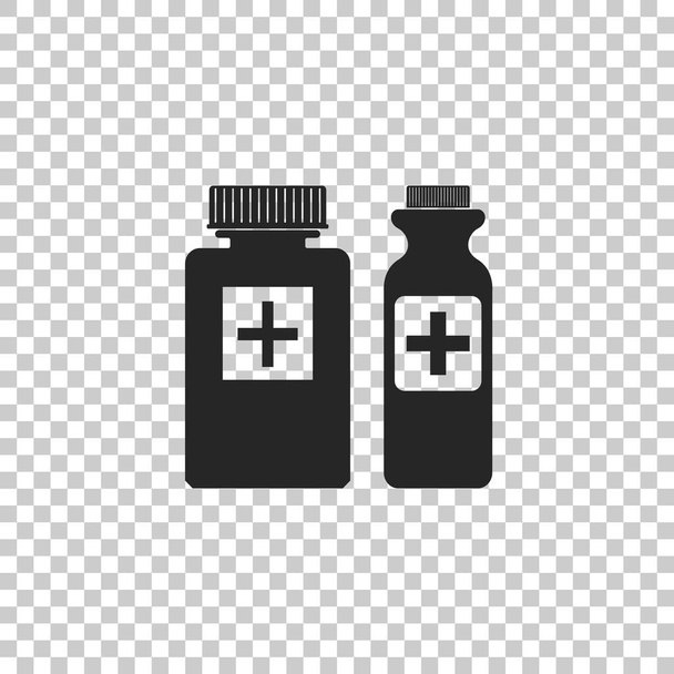 medizinische Flaschen Symbol isoliert auf transparentem Hintergrund. Tabletten. Gesundheitsversorgung. flache Bauweise. Vektorillustration - Vektor, Bild