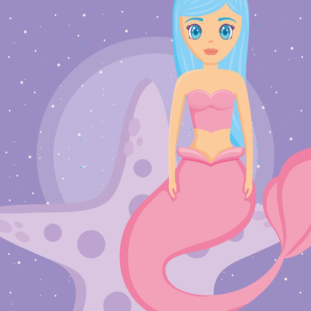 Cute mermaid icon  - Vector, Image