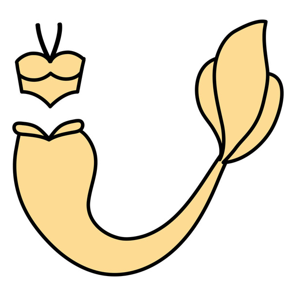 mermaid swimsuit design - Vector, afbeelding