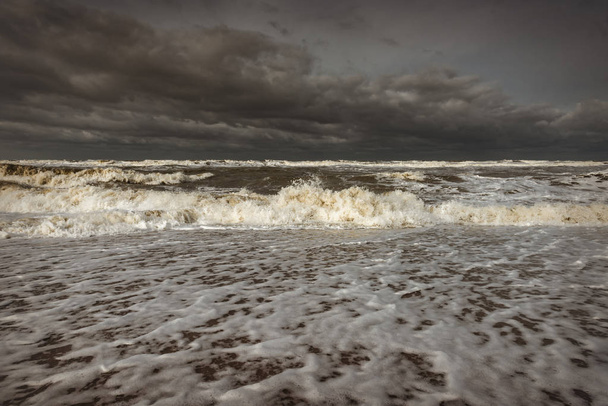 Stormy foamy sea, big waves - Photo, image