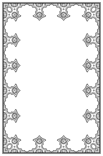 中世の写本の四角い枠のスタイル。垂直方向 - ベクター画像