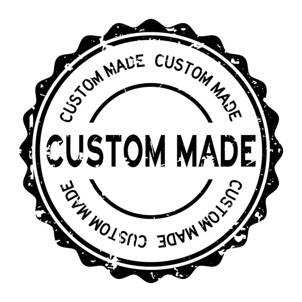 Grunge negro personalizado palabra redonda sello de goma sobre fondo blanco
 - Vector, Imagen