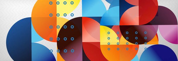 Fondo abstracto, composición geométrica, círculos dinámicos y formas redondas plantilla de diseño
 - Vector, Imagen