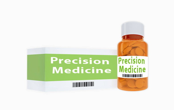 3D illustration of Precision Medicine title on pill bottle, isolated on white. - Photo, image