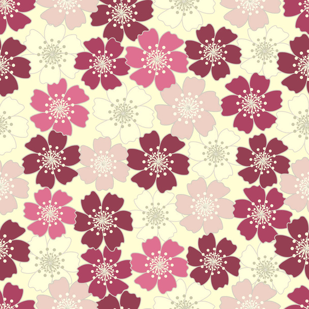 Seamless pattern with the image of flowers. - Vector, imagen